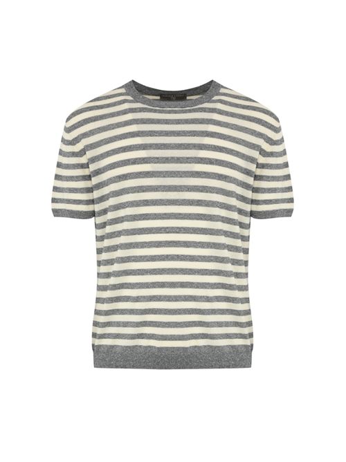 T-shirt in maglia di lino e cotone Grigio DANIELE FIESOLI | DF 527510